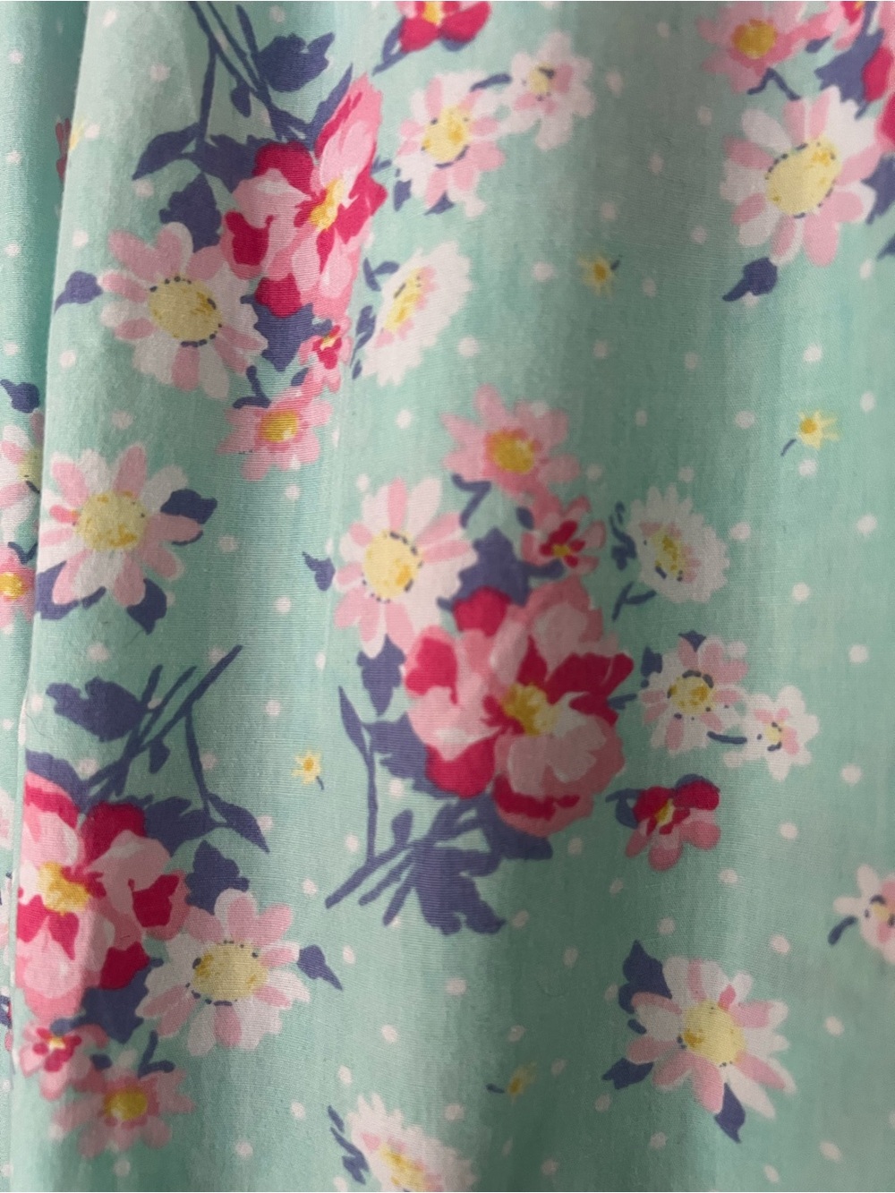 Dreams & Co. Aqua Floral 100% Cotton Pajama Lounge Pants Cottagecore L - Picture 6 of 12
